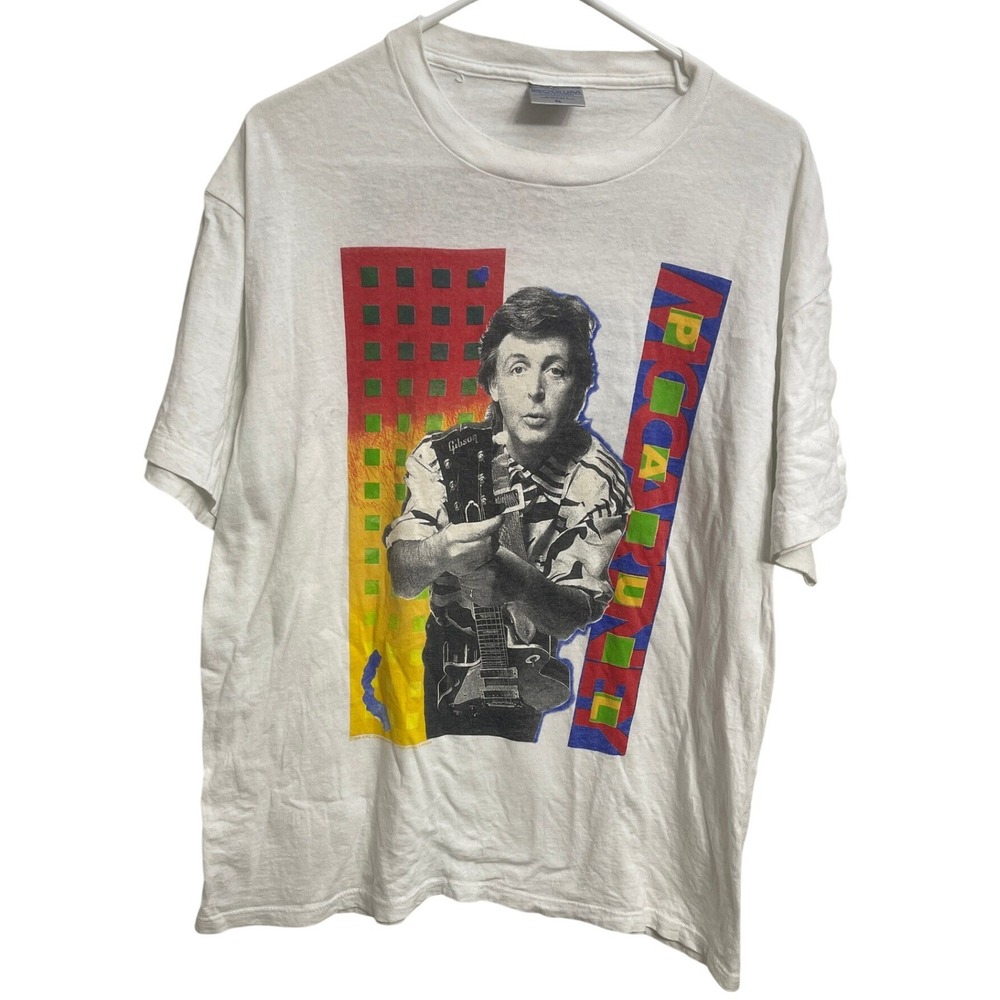 Vintage 80s Paul McCartney 1989-1990 World Tour Shirt XL Brockum Beatles Band